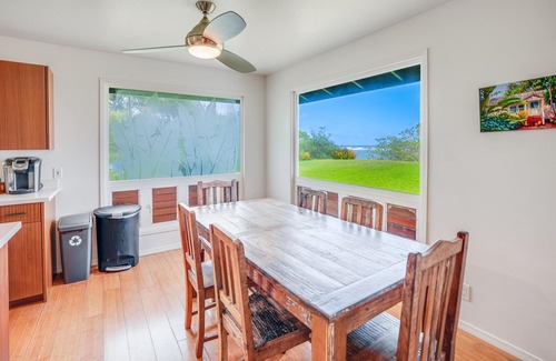 Anahola House | Hale Makai Beachfront Home, AC, Oceanfront on Anahola Bay, TVNC# 5065