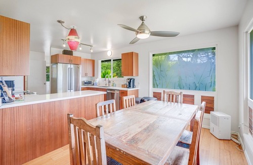 Anahola House | Hale Makai Beachfront Home, AC, Oceanfront on Anahola Bay, TVNC# 5065