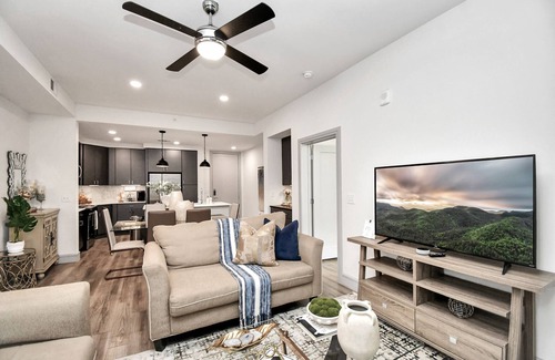 Braeswood Place Apartment | Haus of Blues🌇Modern & Urban 2BR at TX Med Center with Private Parking