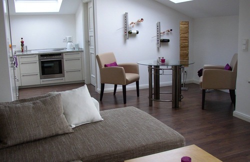 Templiner Vorstadt Apartment | Havelpalais Potsdam:120m² loft directly on the water, garden, 3 balconies, fireplace, quiet