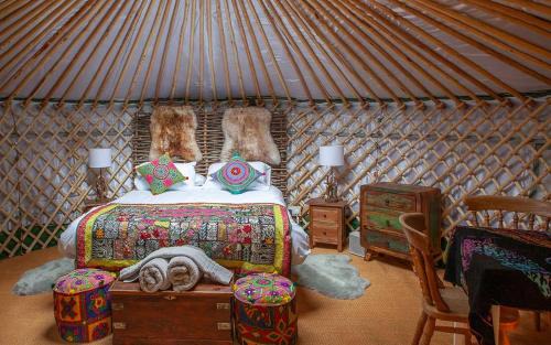 Hythe House | HAYNE BARN ESTATE - 2 Luxury heated Yurts - private hot tub- private bathroom and kitchen