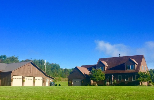 West Winfield House | HEATED POOL! 4 Bed/3 Bath home on 30 acres with pond and trails!