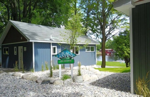 Ludington Cottage | HEMLOCK - Grace Landing Cottages With Stunning Sunsets Over Hamlin Lake