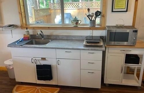 Hornby Island Apartment | Heron Rocks Lookout: Ocean view studio and patio 10 min walk to beach