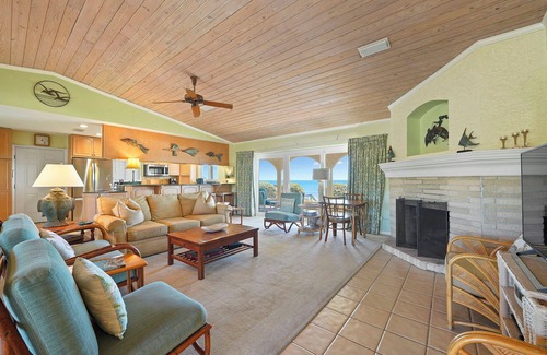 Four Mile Village House | High Point South - Beachfront Home with Ocean Views, Spacious Deck & Fireplace