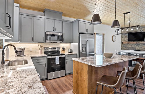 Nebo House | Higher Ground at Lake James | Hot Tub, Boat Slip & Game Room!