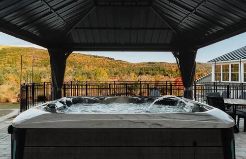 Hillsdale House | Hillsdale Retreat Farmhouse with Pool, Firepit, Hot Tub and Game Room