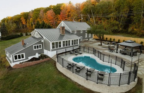 Hillsdale House | Hillsdale Retreat Farmhouse with Pool, Firepit, Hot Tub and Game Room
