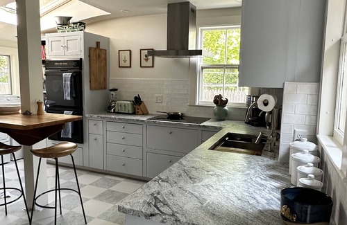 West Tisbury House | Historic Captains House - Newly Renovated Primary Bathroom and Upgraded Kitchen