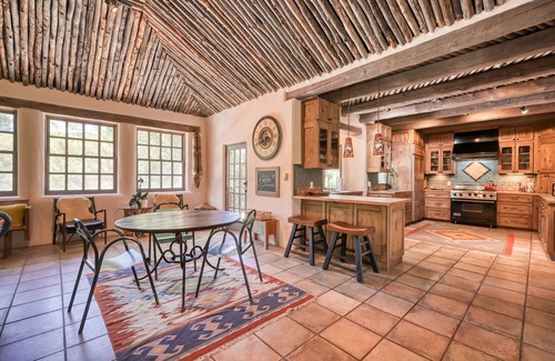 Taos House | Historic dog-friendly hacienda with 2 casitas, fireplaces, on-site hot tub, yoga
