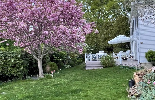 Stonington House | Historic seaside home with large deck , yard & two car garage