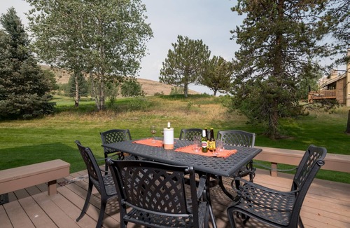 Elkhorn Village House | Holiday Dates Available! Townhome with Patio, Decked Area with Outdoor Furniture, and Outdoor Grill