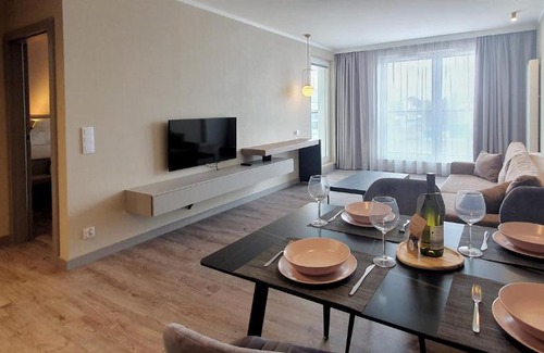 Miedzyzdroje Apartment | HOLIDAY HOME Bel Mare 314e z sypialnią i balkonem