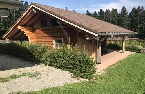 Glatten House | Holiday Home 'Blockhaus Almhütte Wiesenglück' with Private Terrace, Private Garden and Wi-Fi