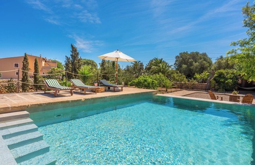 El Pilari House | Holiday Home "Son Sunyer" with Mountain View, Pool, Garden, Balcony & Terrace