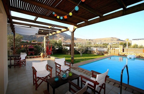 Pefkos Villa | Holiday Villa with Pool, Gardens & Panoramic Views from the Roof Terrace