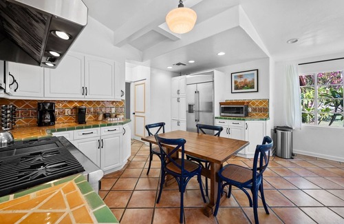 Old Las Palmas House | Home with Pickleball Court, Pool Table, and Saltwater Pool! Walk to Downtown!