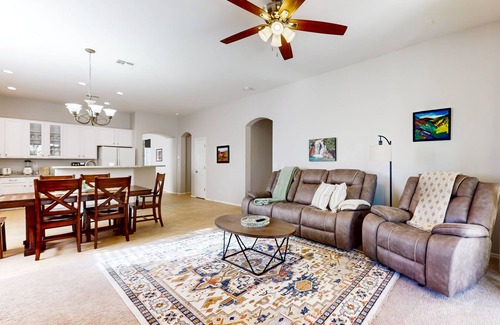 Sonoran Foothills House | Home with private yard, office, billiards, on-site pool, hot tub & tennis courts