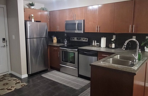 Downtown Edmonton Condo | Homey Condo! Steps To ICE District/Rogers Place With Underground Parking