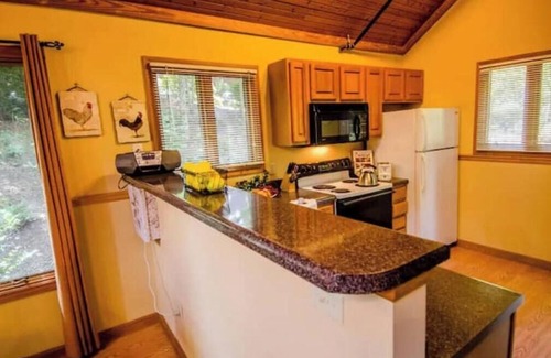 Skyland Cabin | Honeymoon cabin for 2 w/hottub 6mi to DT Asheville