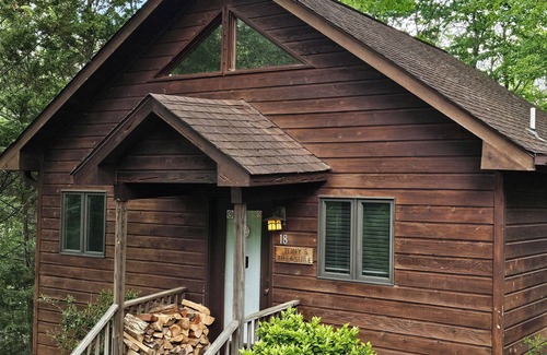 Skyland Cabin | Honeymoon cabin for 2 w/hottub 6mi to DT Asheville
