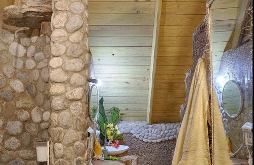 Las Galeras Cabin | Honeymoon yellow-sun cabin #3, at Chalet Tropical bio-hotel