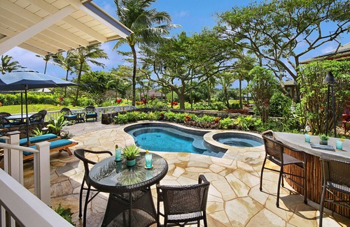 Poipu House | Honu Hale at Kukui'ula: Elegant Poipu Home w/Pool, Spa & AC
