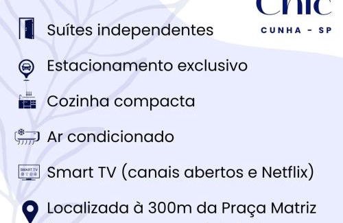 Cunha Apartment | Hospedagem Quarto Chic centro Cunha