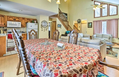 Pocono Mountain Lake House | Hot tub 112 jets, wood fireplace, A/C, sauna, strong Wi-Fi