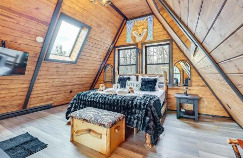 Mount Pocahontas House | Hot Tub and Fire Pits Albrightsville A-Frame Cabin