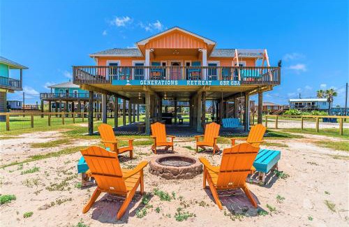 Surfside Beach House | Hot Tub and Jacuzzi Suite! 100 steps from spacious beach and Jetty park! Generations Retreat Sleeps 26