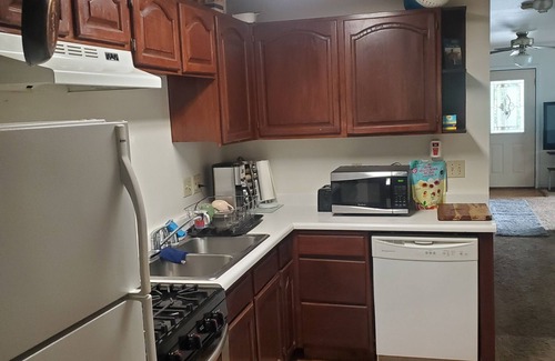 Sand Lake Apartment | Hot Tub and King bed with 3 other beds
