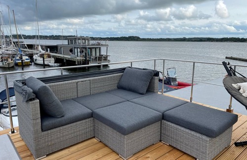 Sieseby Boat Rental | Houseboat Fjord Schleiliebe with roof terrace in Schleswig
