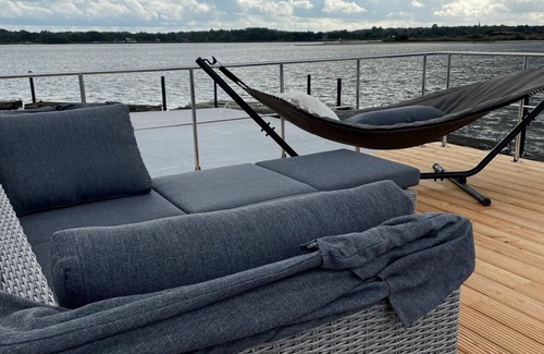Sieseby Boat Rental | Houseboat Fjord Schleiliebe with roof terrace in Schleswig