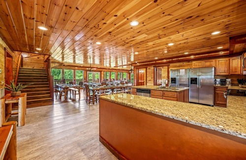 Gatlinburg - Pigeon Forge Cabin | Huge 12-Bedroom Lodge w/Pool & Theater, Sleeps 56