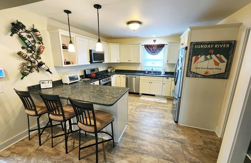 Sunday River Area House | Huge Yard, A/C, Riverfront Gazebo, 2 Fire Pits!