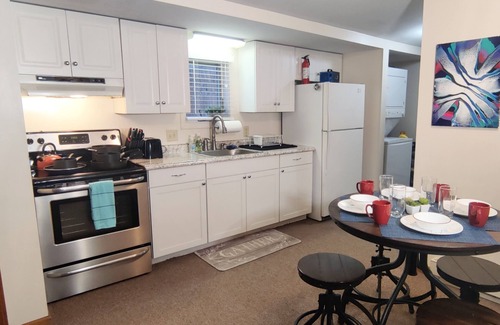 Huntington Apartment | Huntington's Hidden Gem! Private Hot Tub, King Size bed! Perfect Couple Getaway!
