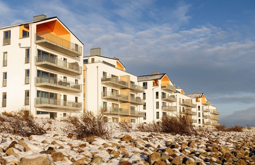 Olpenitzdorf Apartment | Hygge Lodge 18 am Strand - Ferienwohnung Lodge 18 Meerblick/balkon/strand