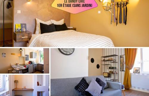 Valenciennes Apartment | Idéal PRO & Couple - 2 Logements Thème Boho Chic RDC & Dandy 1er étage - Quartier Calme - Jardin - WIFI HD - Smart TV - Parking Gratuit - Proche Centre & Transports - Ask Home