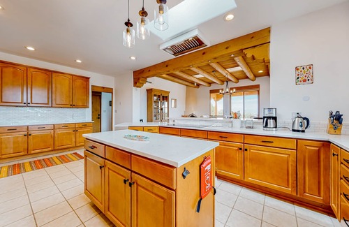 Canoncito House | Idyllic mountain-view retreat with luxe interior & private sunset-view hot tub