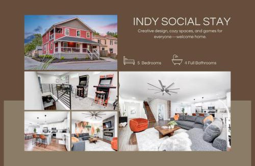 Fountain Square House | Indy Getaway - 5BR - Sleeps 16 - Arcade games - Best for families