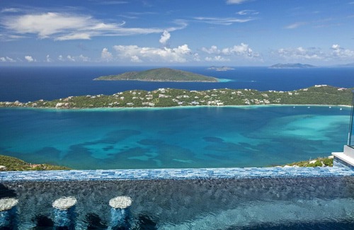 North Side House | Infinity Pool Over Looking Magen's Bay and the BVI- Island Serenity