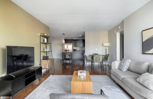 Woodmont Triangle Apartment | Inviting Bethesda Bainbridge 2BR w/Gym & Rooftop Pool, nr Metro, by Blueground