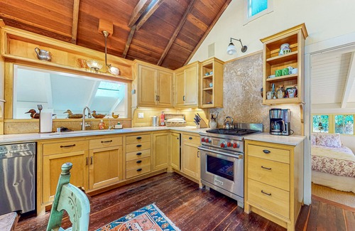 Occidental House | Inviting dog-friendly home with hot tub, fireplace, charming patio, & W/D