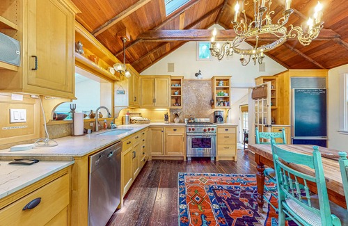 Occidental House | Inviting dog-friendly home with hot tub, fireplace, charming patio, & W/D