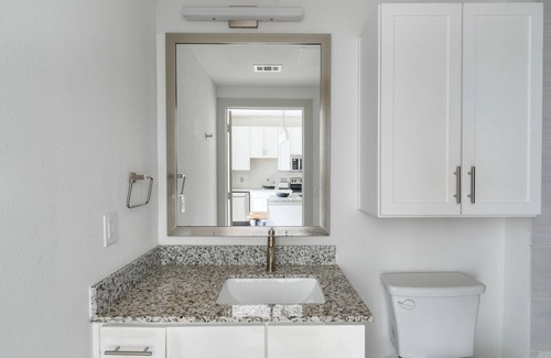 Waller Creek District Apartment | Inviting Downtown 1BR w/Deck & Gym, nr Congress Ave, by Blueground
