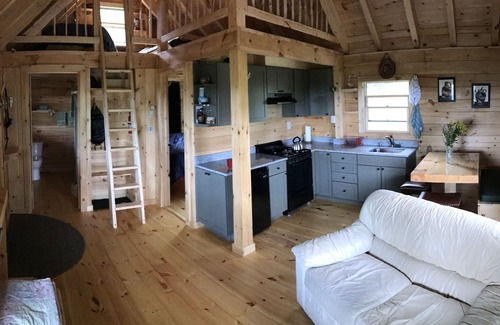 Jefferson Cabin | Isolated Log Cabin with Panoramic Views of Cherry Pond and White Mountains