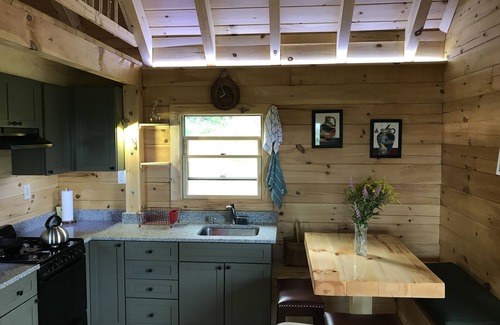 Jefferson Cabin | Isolated Log Cabin with Panoramic Views of Cherry Pond and White Mountains