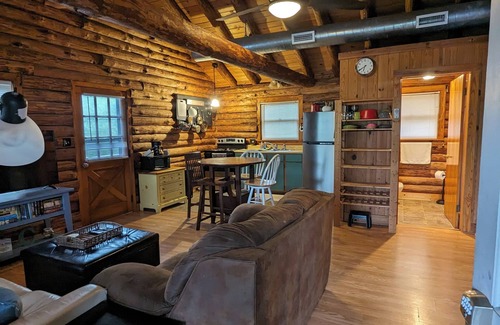 Kill Devil Hills Cabin | KDH Cozy Log Cabin near wood preserve