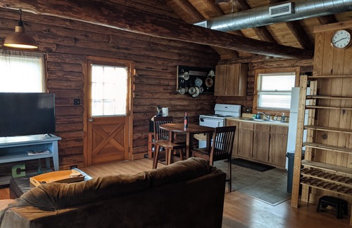 Kill Devil Hills Cabin | KDH Cozy Log Cabin near wood preserve